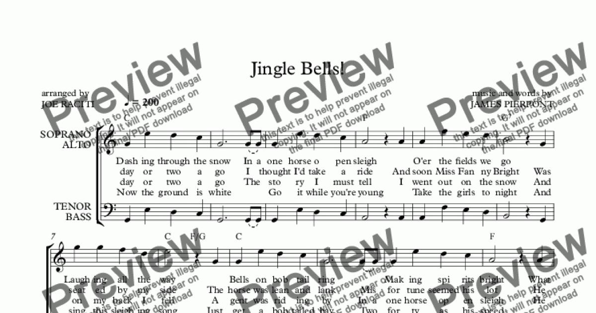 jingle bells calypso satb pdf